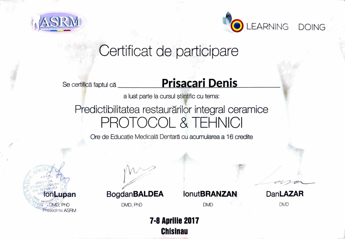 Predictibilitatea restaurărilor integral ceramice PROTOCOL & TEHNICI
